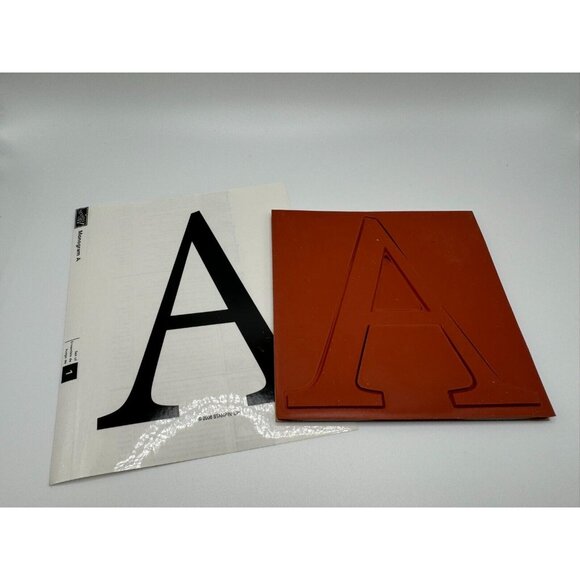 Stampin Up Rubber Stamp Monogram Letter Capital A Two Sided Wood Mount Large - Picture 2 of 2